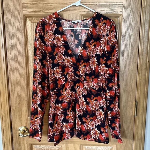 NWT PATRIZIA PEPE Floral Print Viscose Italian Blouse Top Large - Picture 3 of 9